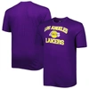 Profile Men's Purple Los Angeles Lakers Big And Tall Heart And Soul T-shirt In Purple