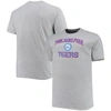 Profile Men's Heathered Gray Philadelphia 76ers Big And Tall Heart And Soul T-shirt In Heather Gray