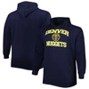 Profile Men's Navy Denver Nuggets Big And Tall Heart And Soul Pullover Hoodie In Navy