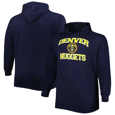 Profile Men's Navy Denver Nuggets Big And Tall Heart And Soul Pullover Hoodie
