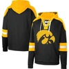 Colosseum Black Iowa Hawkeyes Lace-up 4.0 Pullover Hoodie In Black