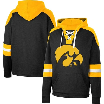 Colosseum Black Iowa Hawkeyes Lace-up 4.0 Pullover Hoodie