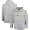 Profile Men's Heathered Gray Milwaukee Bucks Big And Tall Heart And Soul Pullover Hoodie In Heather Gray