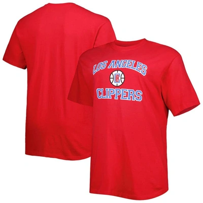 Profile Men's Red La Clippers Big And Tall Heart And Soul T-shirt