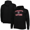 Profile Men's Black Toronto Raptors Big And Tall Heart And Soul Pullover Hoodie In Black