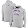 PROFILE HEATHERED GRAY PHILADELPHIA 76ERS BIG & TALL HEART & SOUL PULLOVER HOODIE