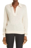 KHAITE JO STRETCH CASHMERE POLO SWEATER