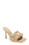 Bottega Veneta The Lido Intrecciato Patent Sandal In Maple