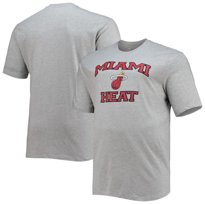 Profile Men's Heathered Gray Miami Heat Big And Tall Heart And Soul T-shirt