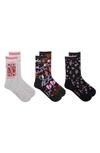 K. BELL SOCKS 3-PACK REBEL QUEEN ASSORTED CREW SOCKS