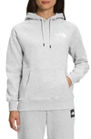 The North Face Nse Box Logo Graphic Hoodie In Light Grey Heather/ Black