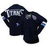Fanatics Branded Navy Tennessee Titans Spirit Jersey Lace-up V-neck Long Sleeve T-shirt In Navy
