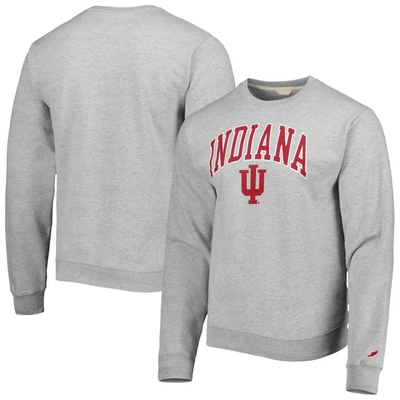 LEAGUE COLLEGIATE WEAR LEAGUE COLLEGIATE WEAR HEATHER GRAY INDIANA HOOSIERS 1965 ARCH ESSENTIAL LIGHTWEIGHT PULLOVER SWEATS