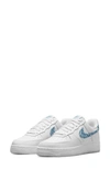 Nike Women's Air Force 1 Â07 Essential Shoes In White,white,white,worn Blue