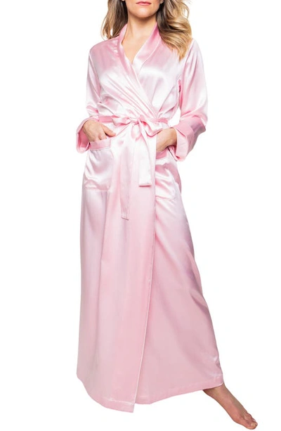 Petite Plume Pink Silk Long Robe