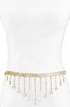 Ettika Crystal Drop Belly Chain In Gold