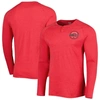 CONCEPTS SPORT CONCEPTS SPORT HEATHERED RED CHICAGO BULLS LEFT CHEST HENLEY RAGLAN LONG SLEEVE T-SHIRT