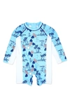 Feather 4 Arrow Shorebreak Long Sleeve One-piece Swimsuit In Crystal Blue