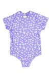 Feather 4 Arrow Kids' Lanikai Short Sleeve One-piece Swimsuit In Lavender