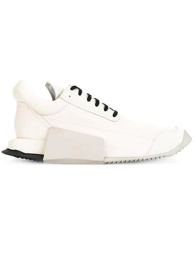 Adidas Originals White Level Runner Boost Leather Sneakers
