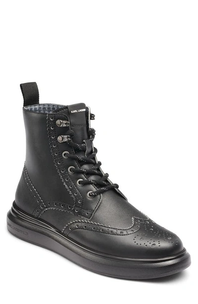 Karl Lagerfeld Leather Boot In Black
