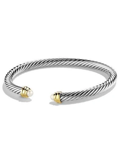 David Yurman 5mm Cable Classics Bracelet In Pearl