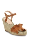 LOEFFLER RANDALL Gabby Ruffle Suede Espadrille Wedge Sandals