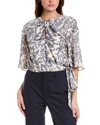 Bcbgmaxazria Twisted Neck Blouse In Beige