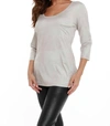 Angel Microfiber Tunic W/ Pocket In Gray In Beige