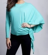 Angel Asymmetrical Tunic Top In Mint In Blue