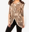 Angel Bleach Linen Buttoned-back Long Cardigan In Marble In Silver
