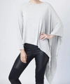 Angel Asymmetrical Tunic Top In Gray In Grey