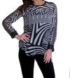 Angel Long Sleeve Crew Tunic In Zebra In Multi