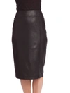 ANGEL Microfiber Leather Long Skirt In Black