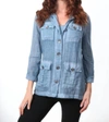 Angel Oil Wash Hooded Button-up Cardigans In Denim In Blue