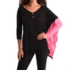 Angel Neon Panel Slit Oversize Tunic In Black/fuchsia