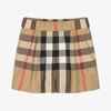 BURBERRY BABY GIRLS BEIGE CHECK SKIRT