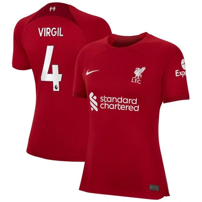 Nike Liverpool 2022/23 Stadium Home (virgil Van Dijk)  Women's Dri-fit Soccer Jersey In Red