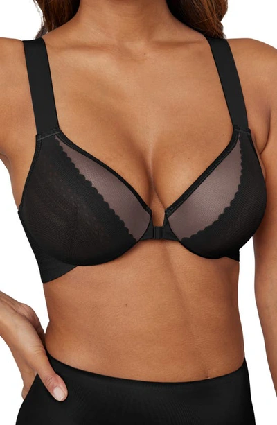 Spanx Illusion Lace Full Coverage Bra In Very Black Toasted Oatmeal