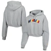The Wild Collective Gray Pittsburgh Steelers Cropped Pullover Hoodie In Heather Gray