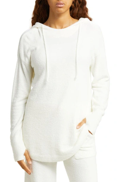 Barefoot Dreams Cozychic Ultra Lite Shirttail Hooded Pullover In Pearl