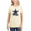 New Era Women's  Cream Dallas Cowboys Chrome Sideline T-shirt In Cream