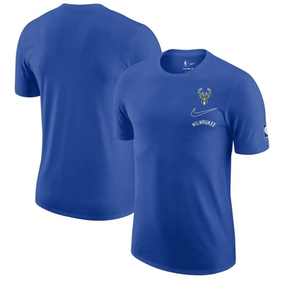 Nike Milwaukee Bucks Courtside City Edition  Men's Max90 Nba T-shirt In Blue