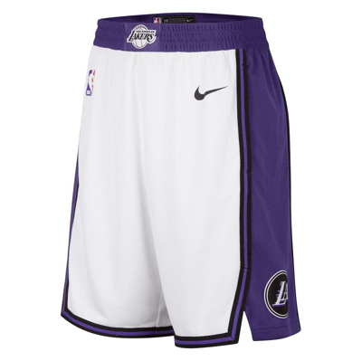 Nike Los Angeles Lakers City Edition  Men's Dri-fit Nba Swingman Shorts In White/black