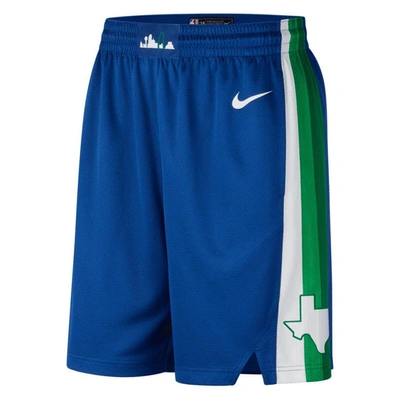 Nike Mens Dallas Mavericks  Mavericks City Edition Swingman Shorts In Blue/white