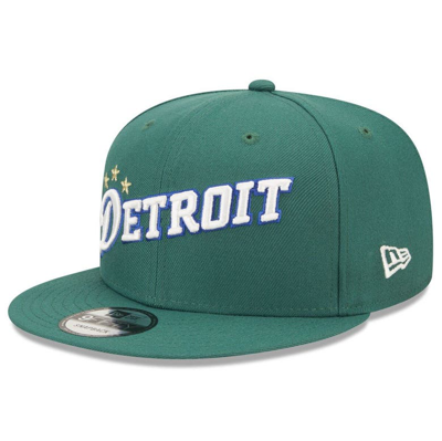 New Era Men's  Green Detroit Pistons 2022/23 City Edition Official 9fifty Snapback Adjustable Hat