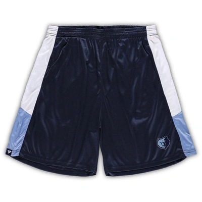 Fanatics Men's  Navy Memphis Grizzlies Big And Tall Champion Rush Practice Shorts