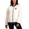 G-iii 4her By Carl Banks Women's  Oatmeal, Navy Dallas Cowboys Switchback Reversible Full-zip Jacket In Oatmeal