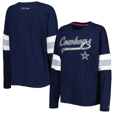 Tommy Hilfiger Navy Dallas Cowboys Justine Long Sleeve Tunic T-shirt