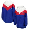 TOMMY HILFIGER TOMMY HILFIGER WHITE/RED BUFFALO BILLS STACI HALF-ZIP HOODIE WINDBREAKER JACKET